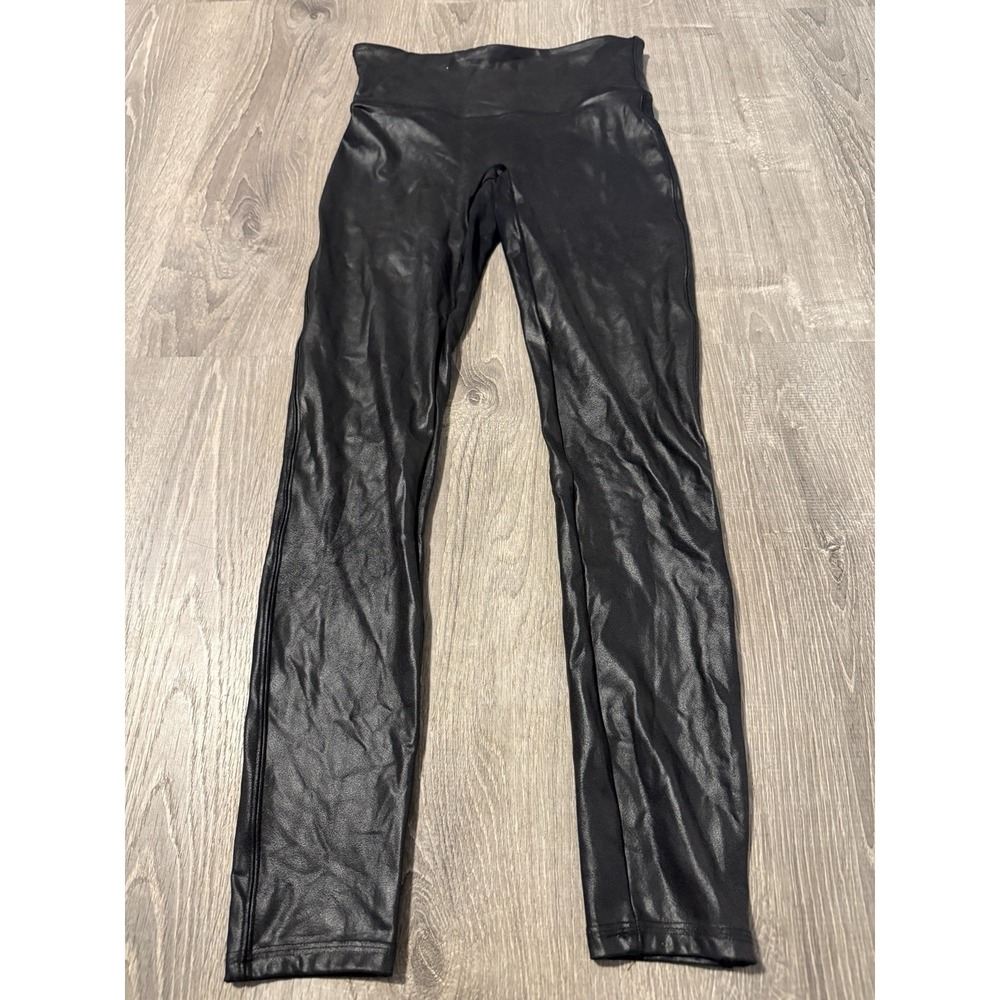SPANX Faux Vegan Leather Leggings 2437 Women's Size Large